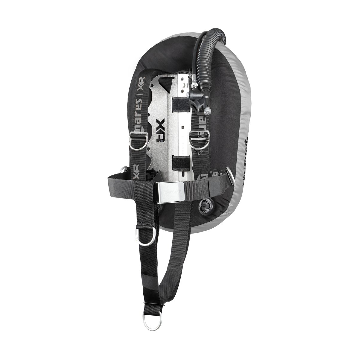 Mares HV Single Backmount Set Black-Silver