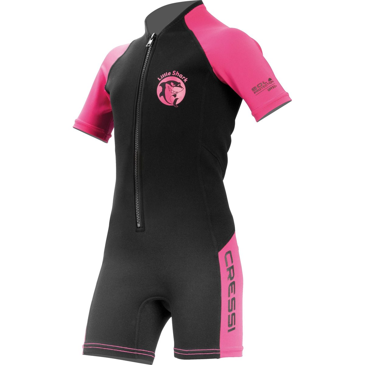 Cressi Little Shark Shorty Short Sleeve 2mm (black/pink) [11/12 years]