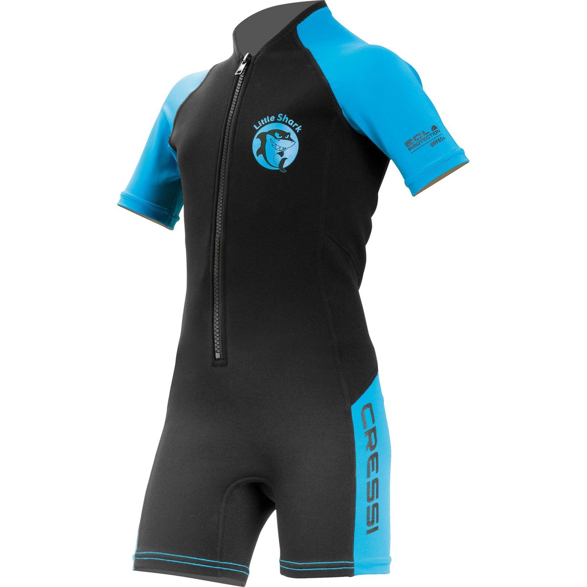 Cressi Little Shark Shorty Short Sleeve 2mm (black/blue) [13/14 years]