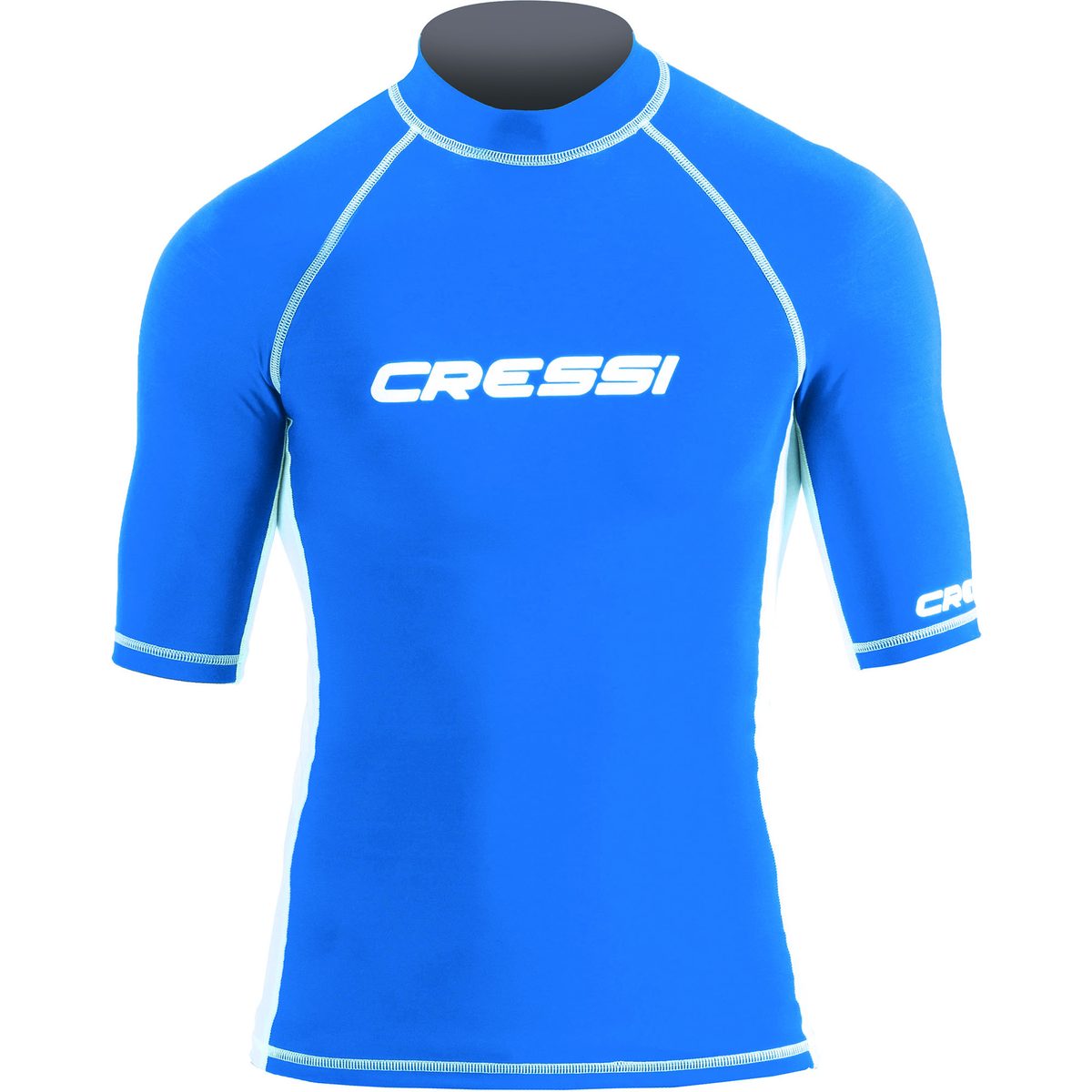 Cressi Rash Guard Short Sleeve Man (blue/white)