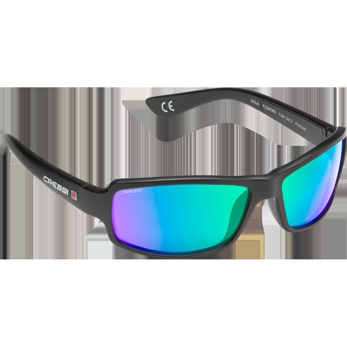 Cressi Ninja Floating (black/green mirrored lens)