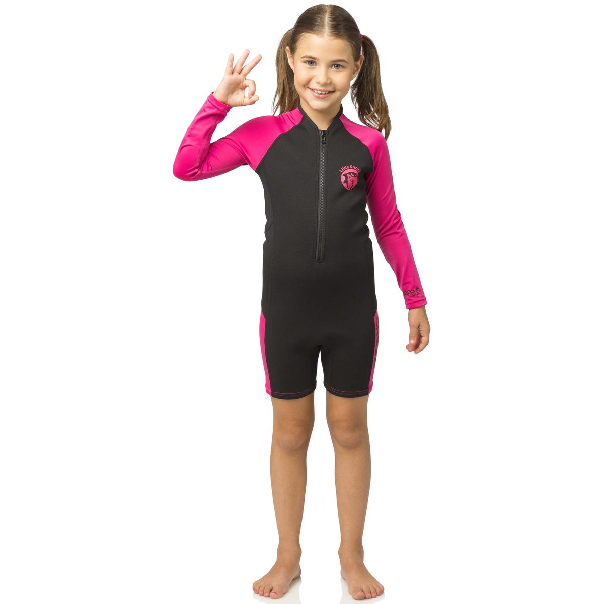 Cressi Little Shark Shorty Long Sleeves 2mm (black/pink) [3/4 years]