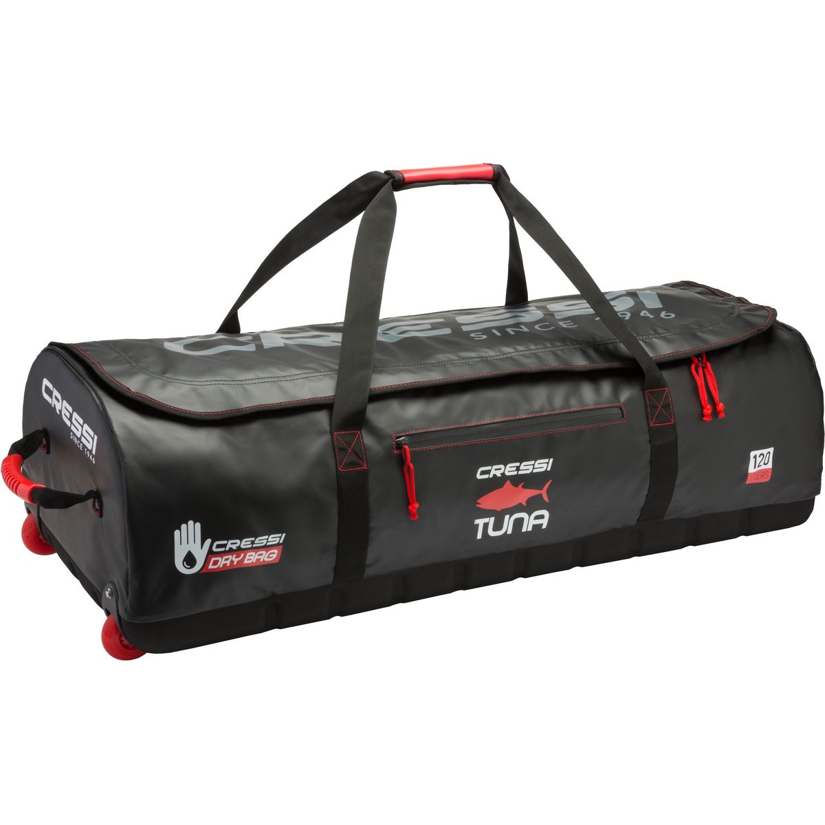 Cressi Tuna Dry Wheeled Bag (black/red)