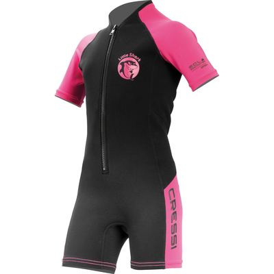 Cressi Little Shark Shorty Short Sleeve 2mm (black/pink) [11/12 years]
