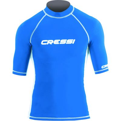 Cressi Rash Guard Short Sleeve Man (blue/white)