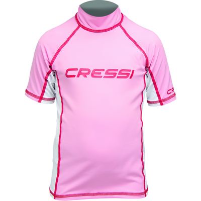 Cressi Rash Guard Short Sleeve Junior (pink/white) [8/9 age]