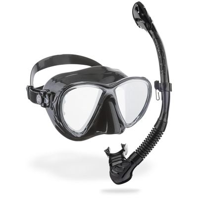Cressi Big Eyes Evolution + Alpha Ultra Dry (black/black-mirrored lens)