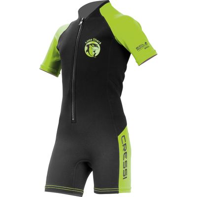 Cressi Little Shark Shorty Short Sleeve 2mm (black/lime) [13/14 years]